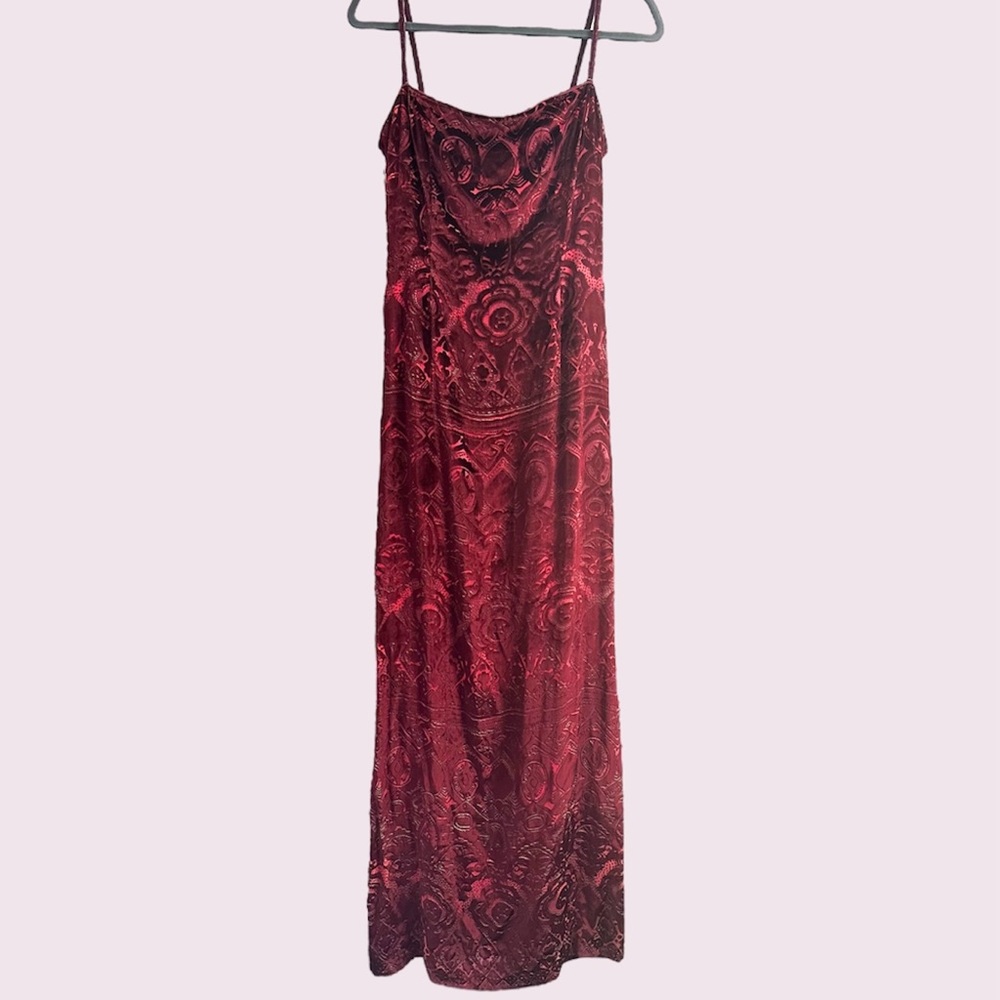 Vtg 90s/y2k escada textured velvet maxi dress